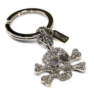 NWOT Rare Pave Skull Key Fob in Nickel Hardware - Style No. 92413